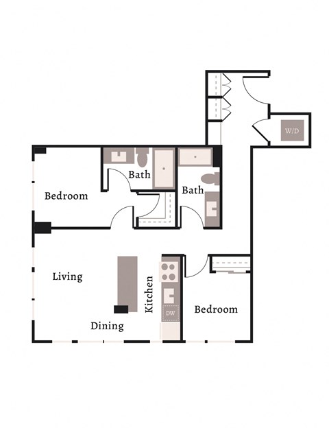 a floor plan of a bedroom apartment
